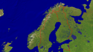 Norwegen Satellit + Grenzen 1920x1080
